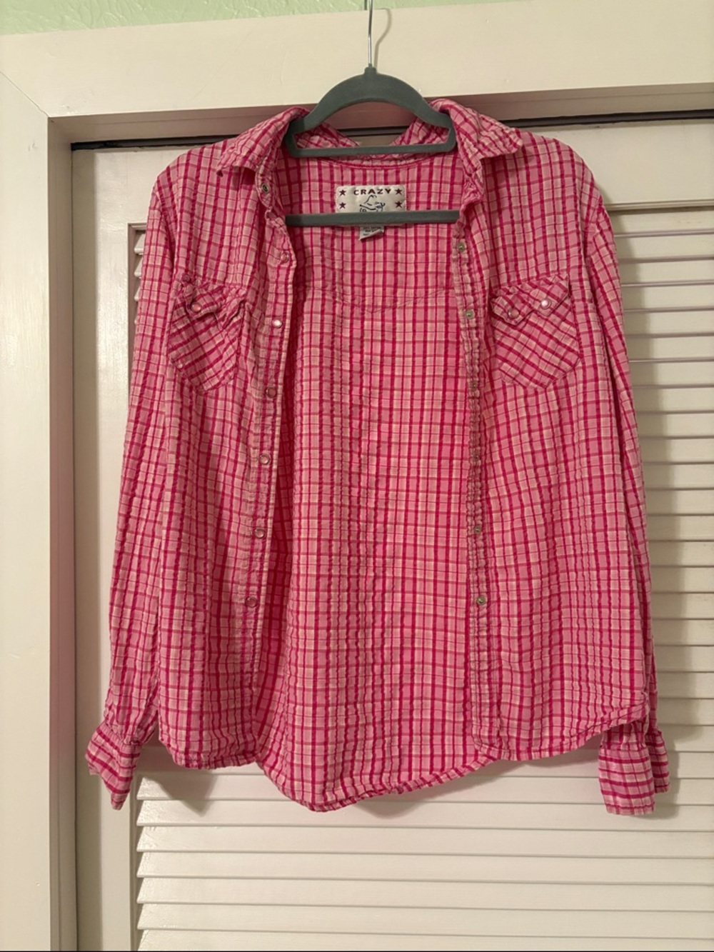 Pink Plaid Button-Up Western VintageShirt